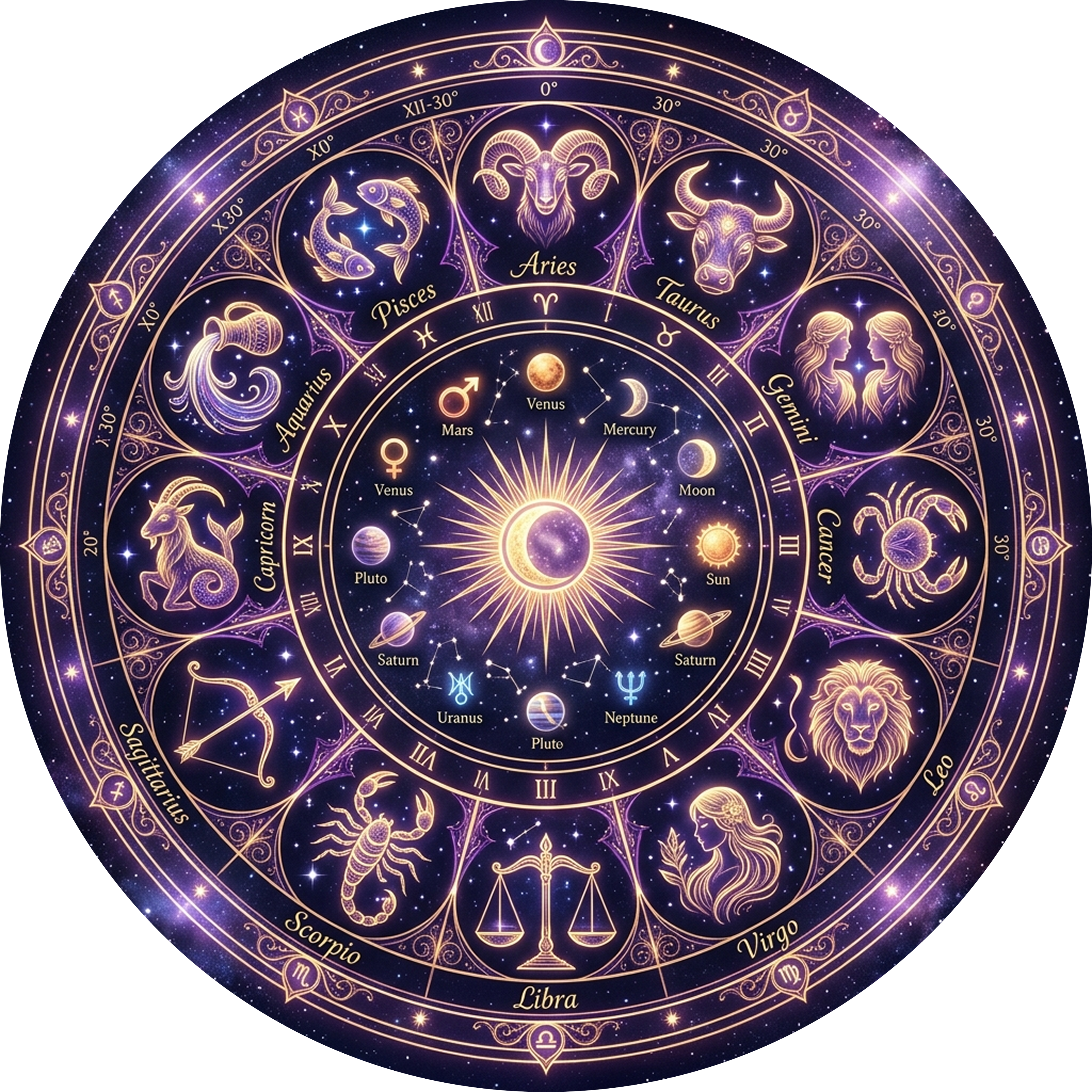 Zodiac Wheel Decoration Left